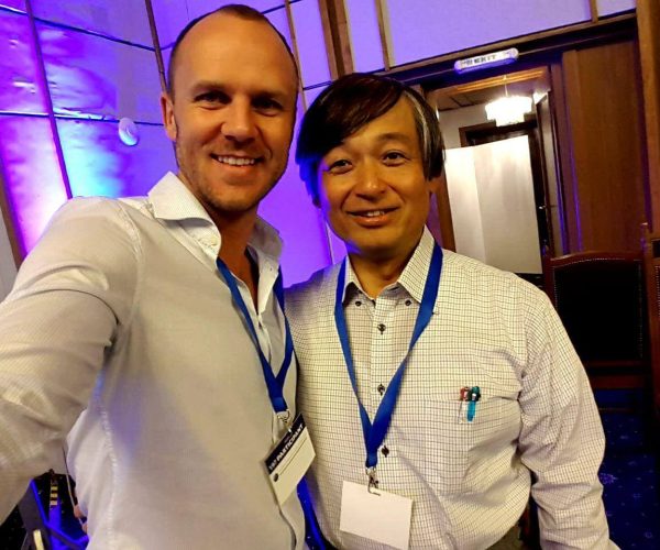 With Dr. Yasuyuki Nemoto from Massu Emoto laboratory. The scientists that discovered that human consciousness can affect the structure of water.