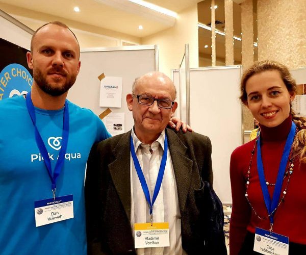 With Professor Vladimir Voeikov chairman of Bio organic Chemistry of Lomonosov Moscow State University and Dr. Olga Yablonskaya